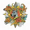 Scooby doo gang, the flash, a cross, PHILLIPHIANS 14:3 tattoo design idea