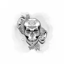 skull see no evil speak no evil hear no evil  tattoo design idea