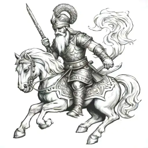 Persian warrior tattoo design idea