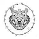 tai lung chained up in prison tattoo design idea