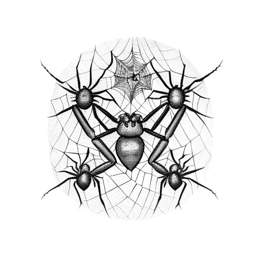hearts with a spider web in one with a spider coming out of it tattoo design idea