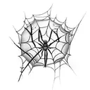 hearts with a spider web in one with a spider coming out of it tattoo design idea