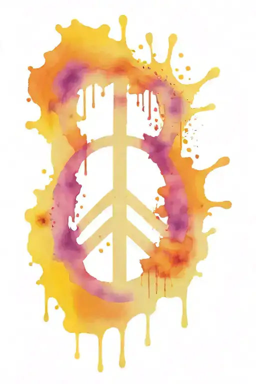 skeleton hand peace sign tie dye splashes tattoo design idea