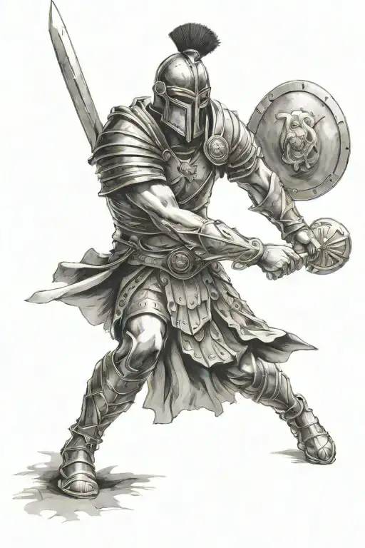 gladiator Roman warrior tattoo design idea