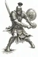 gladiator Roman warrior tattoo design idea