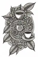coffee bean tattoo design idea
