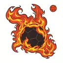 soccer fire flames tattoo design idea