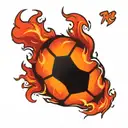 soccer fire flames tattoo design idea