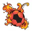 soccer fire flames tattoo design idea