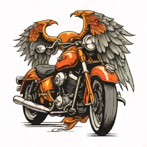 motorcycles with wings  tattoo design idea