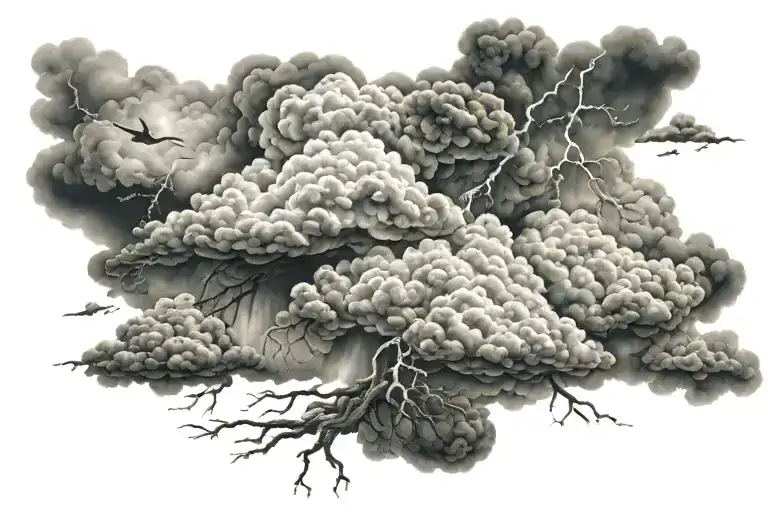 storm clouds tattoo design idea
