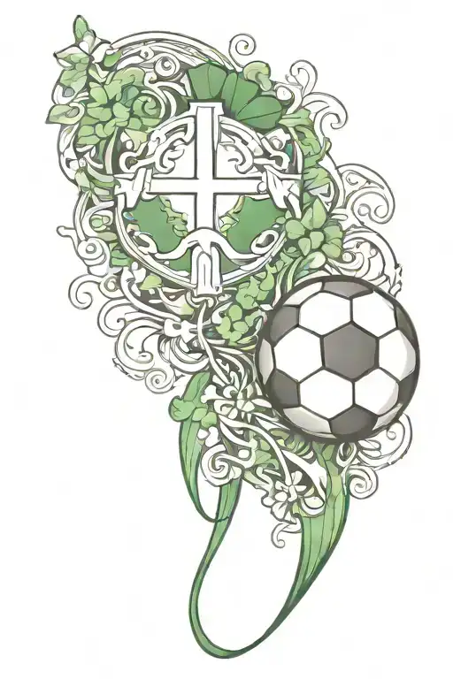 football and Ireland inspired tattoo tattoo design idea