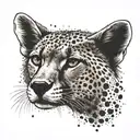 A hybrid creature combining the features of a cheetah and a coyote, symbolizing survival in a post-apocalyptic world tattoo design idea