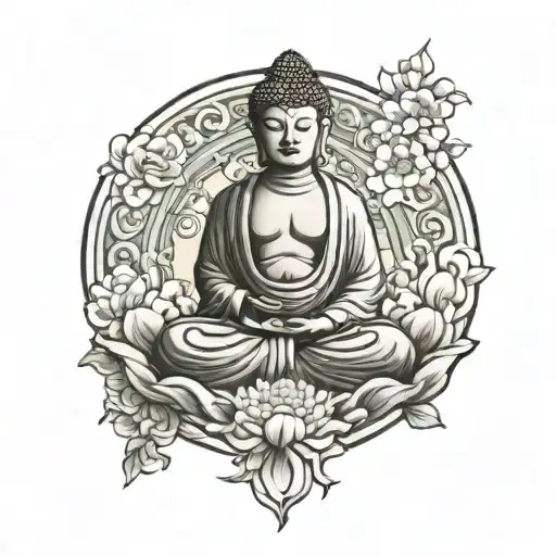 buddha inner peace tattoo design idea