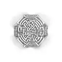 A dotwork tattoo featuring a labyrinth or maze, symbolizing the challenges and rewards of the client's pursuit of wealth tattoo design idea