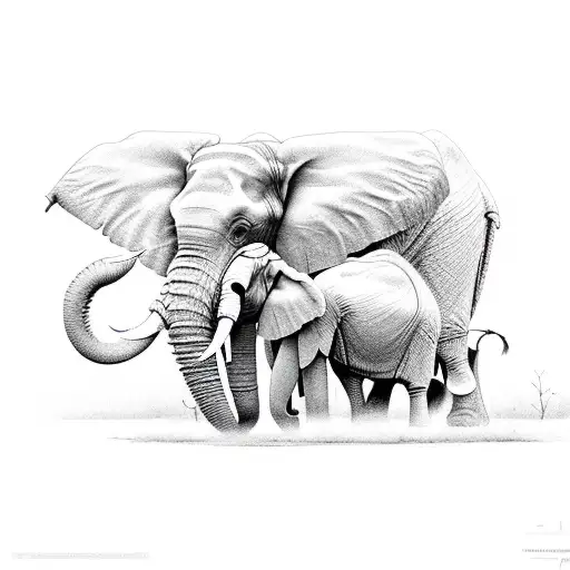 Elephant tattoo design idea