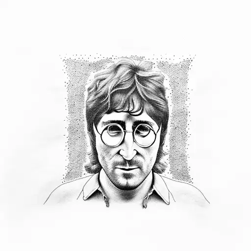 rostro de John Lennon  tattoo design idea