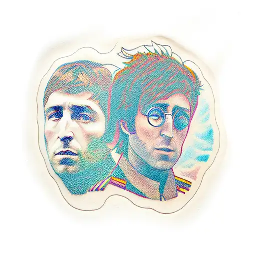 John Lennon, Liam Gallagher y damon albarn tattoo design idea