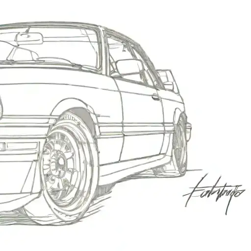 bmw e30 race car pro3 tattoo design idea