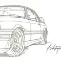 bmw e30 race car pro3 tattoo design idea