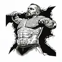 Pro wrestler Showing off  tattoo design idea