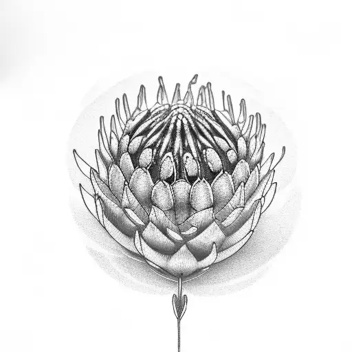 king protea flower tattoo design idea
