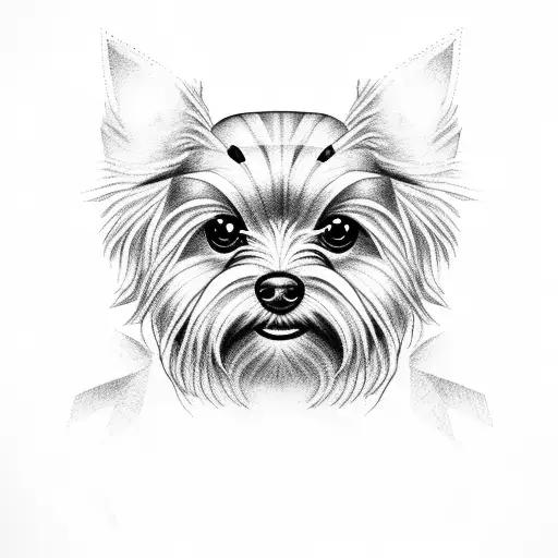 yorkie tattoo design idea