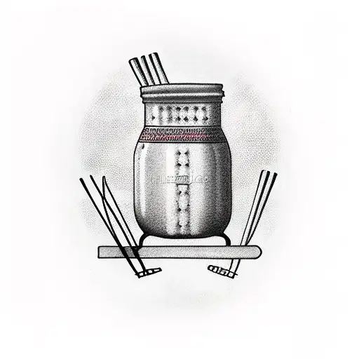 Kimchi jar with chopsticks  tattoo design idea