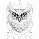owl, jester, wisdom, fool tattoo design idea