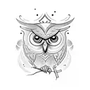 owl, jester, wisdom, fool tattoo design idea