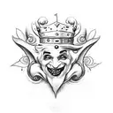 jester, fool, wise man, king tattoo design idea