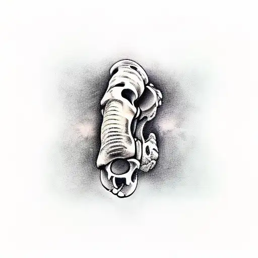 femur bone tattoo design idea
