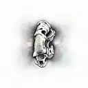 femur bone tattoo design idea