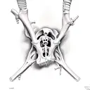 femur bone tattoo design idea