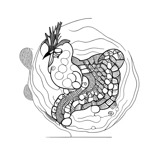 bird's eye view on meandering river tattoo design idea