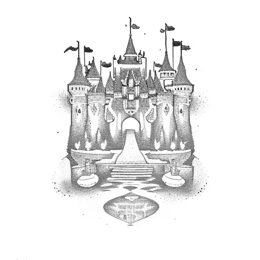 Disney castle tattoo design idea