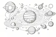cosmos and planets tattoo design idea