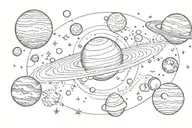 cosmos and planets tattoo design idea