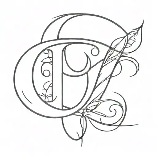 unique two letter J Scott Campbell female Moon tattoo design idea