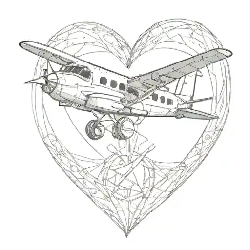 plane flying in the shape of a heart wrapping around a wrist  tattoo design idea