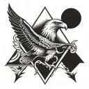 eagle eye inside a  triangle  tattoo design idea