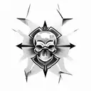 skull being tattooed tattoo design idea