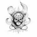 skull being tattooed tattoo design idea