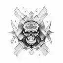 skull being tattooed tattoo design idea