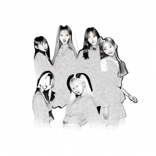 A dynamic collage of BLACKPINK and TWICE members showcasing their individual talents tattoo design idea