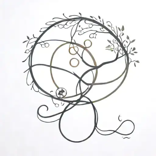 Infinity Symbol with football in the one side and a family tree on the other. The two thinnngs should be inside the loop tattoo design idea