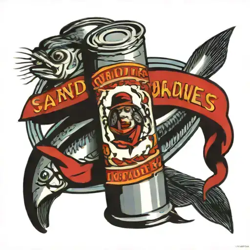canned sardines  tattoo design idea