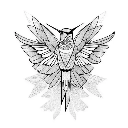 Hummingbird brach 3 daughters  tattoo design idea