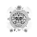 aztec calaveras  tattoo design idea