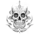 aztec calaveras  tattoo design idea